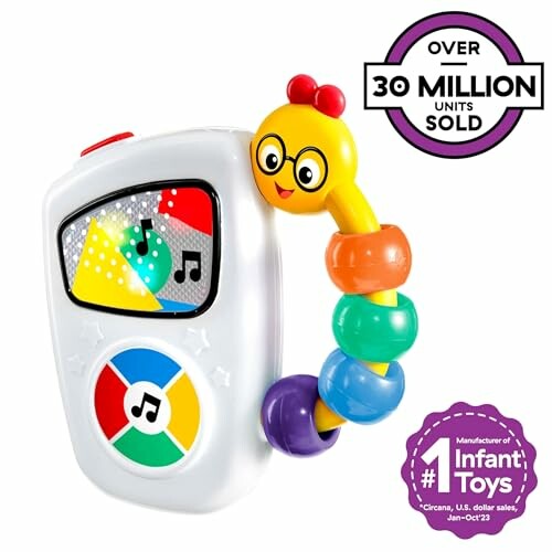 Colorful baby music toy with rings and buttons