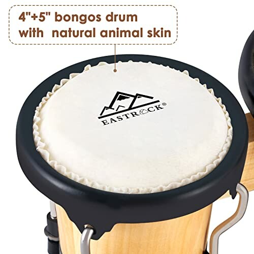 Bongo drums with natural animal skin