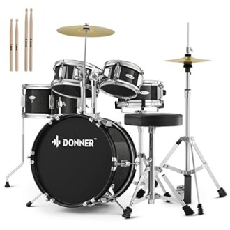 Donner drum set with cymbals and drumsticks
