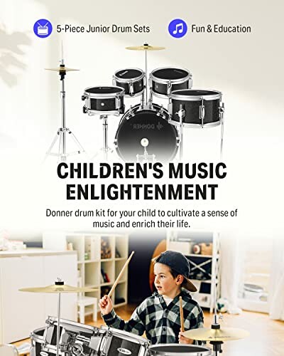 Donner 5-Piece Kid Drum Set
