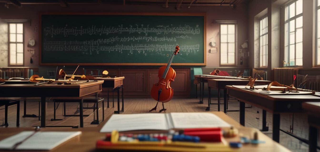 Kids learning music in the classroom