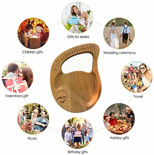 Lyre surrounded by various gift ideas including wedding, travel, and holiday gifts.