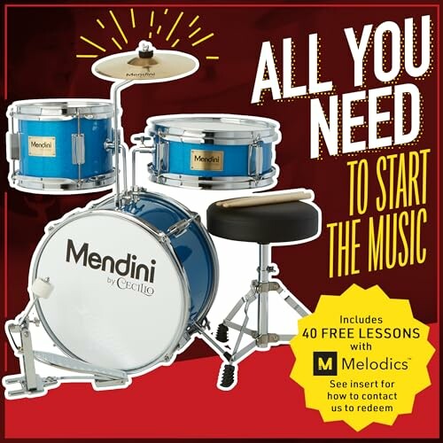 Mendini drum set with free lessons offer