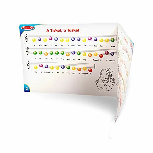 Colorful musical sheet for 'A Tisket, a Tasket' with notes and lyrics.