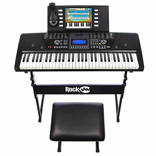 RockJam keyboard kit with stand, stool, and headphones, perfect for practice!
