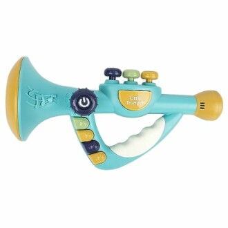 Colorful toy trumpet with buttons and handle