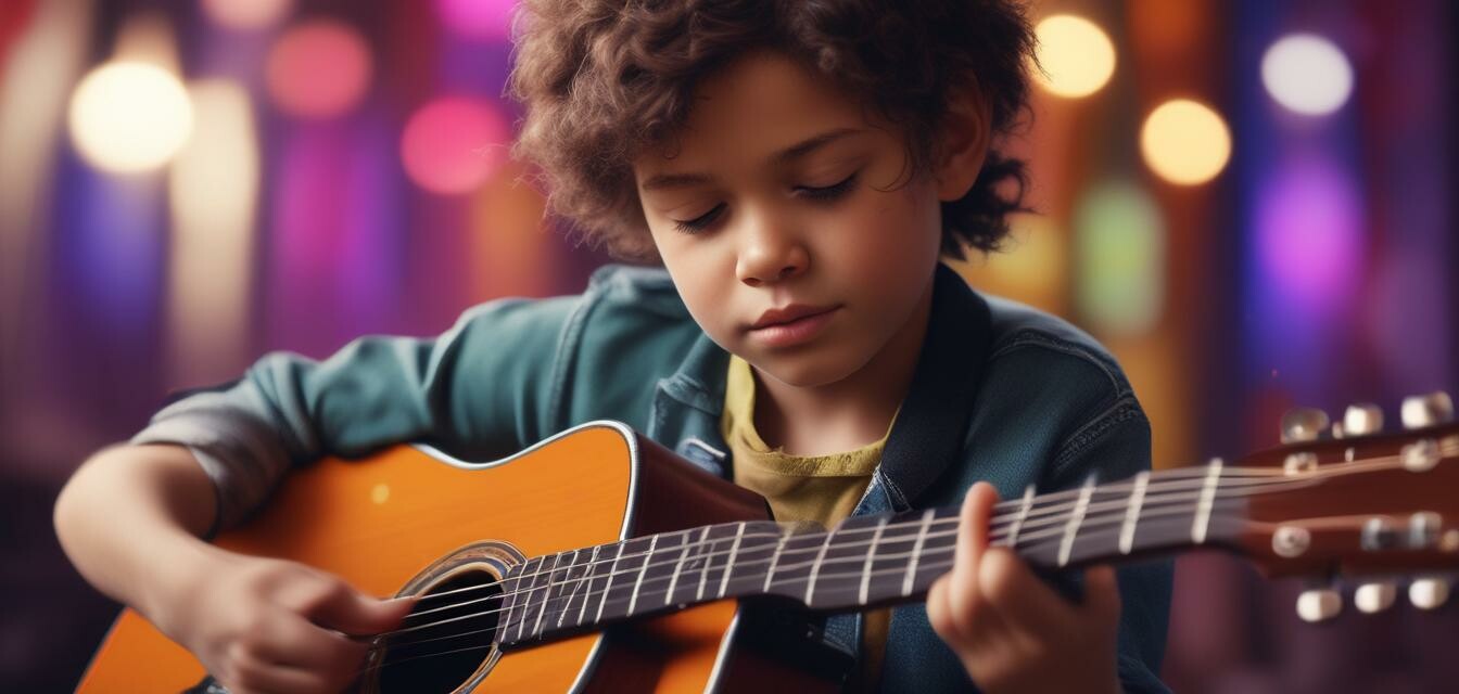 Young musician playing guitar